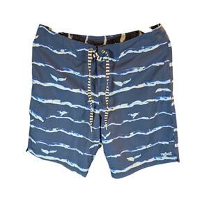 Dolfin Uglies Whale Ocean Wave Board Shorts Swim Trunks Men’s Small